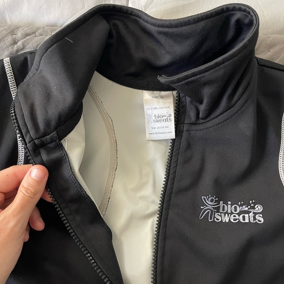Bio Sweats Weight Loss sauna jacket size large 14-16 women’s sweat black & blue - Picture 3 of 10
